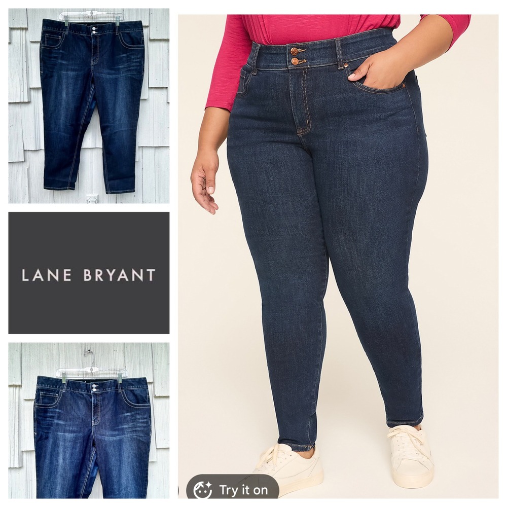 Lane Bryant Tighter Tummy Technology Skinny Jeans Dark Wash Blue Plus 22 Short